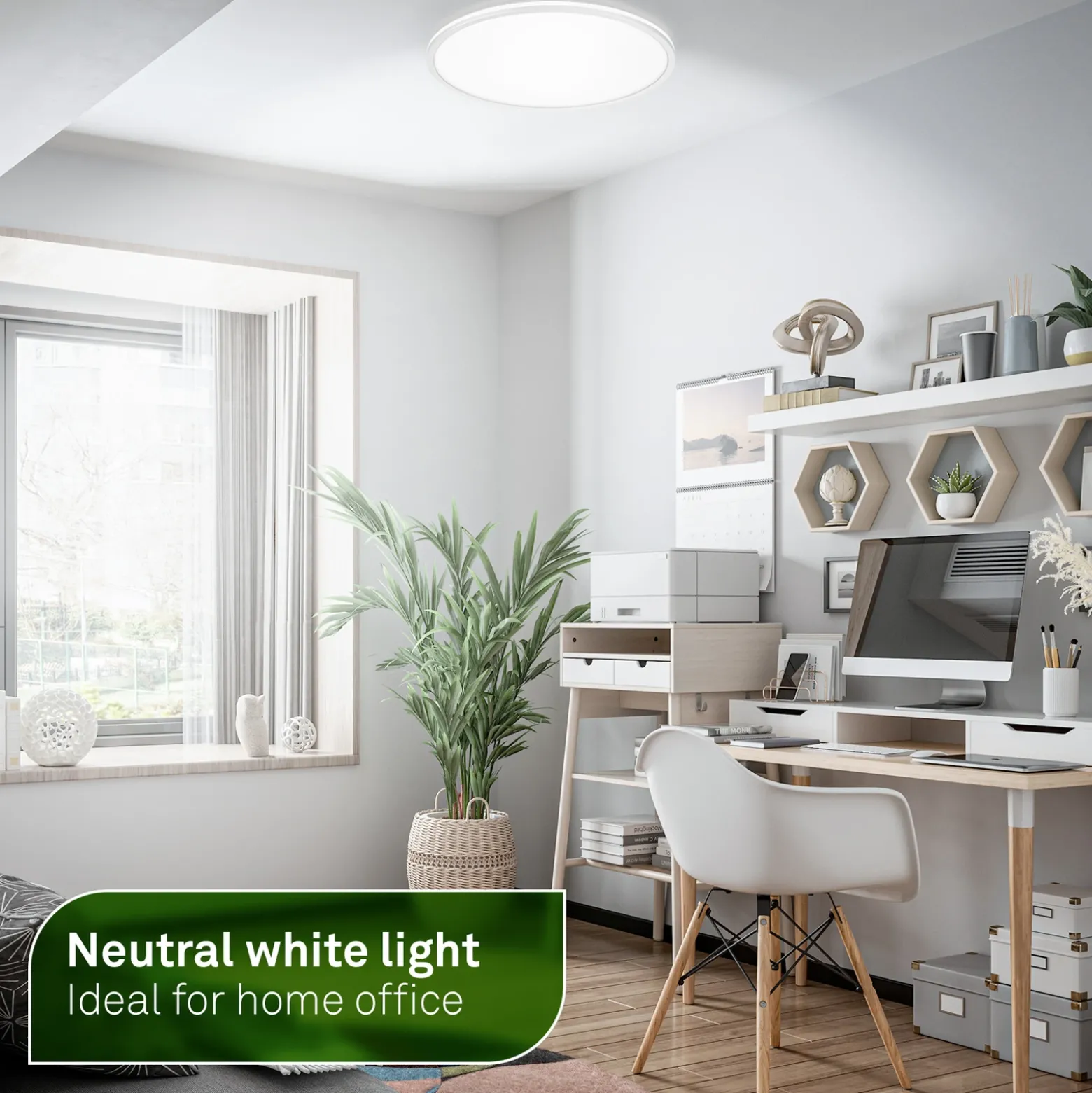 Plafón LED Pulap A, blanco, Ø 33 cm, plástico