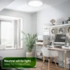 Plafón LED Pulap A, cromo mate, Ø 33 cm, plástico