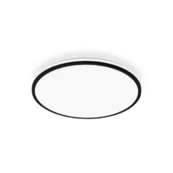 Plafón LED Pulap A, negro, Ø 33 cm, plástico
