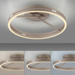 Plafón LED PURE Loop color bronce, metal Ø 60 cm CCT