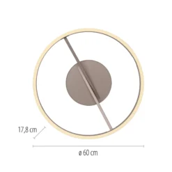 Plafón LED PURE Loop color bronce, metal Ø 60 cm CCT