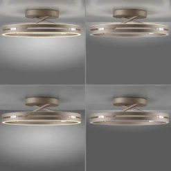 Plafón LED PURE Loop color bronce, metal Ø 60 cm CCT