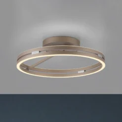 Plafón LED PURE Loop color bronce, metal Ø 60 cm CCT