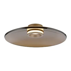 Plafón LED PURE Moon, bronce, Ø 50 cm, cristal/aluminio