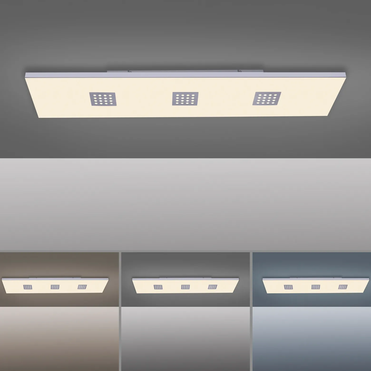 Plafón LED PURE Neo, 120 cm, aluminio, CCT, control remoto