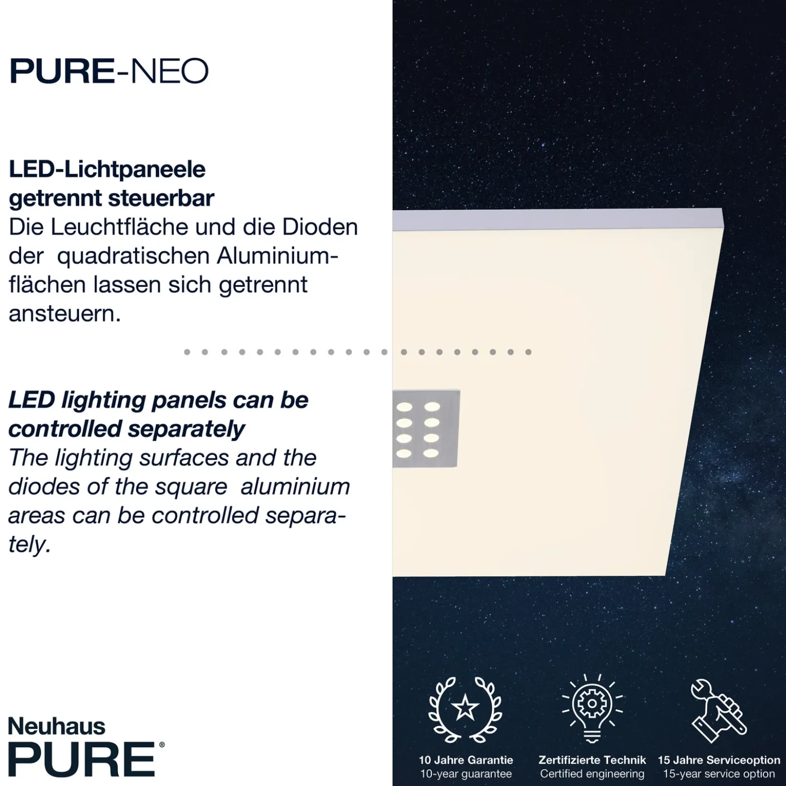 Plafón LED PURE Neo, 45 cm, aluminio, CCT, control remoto