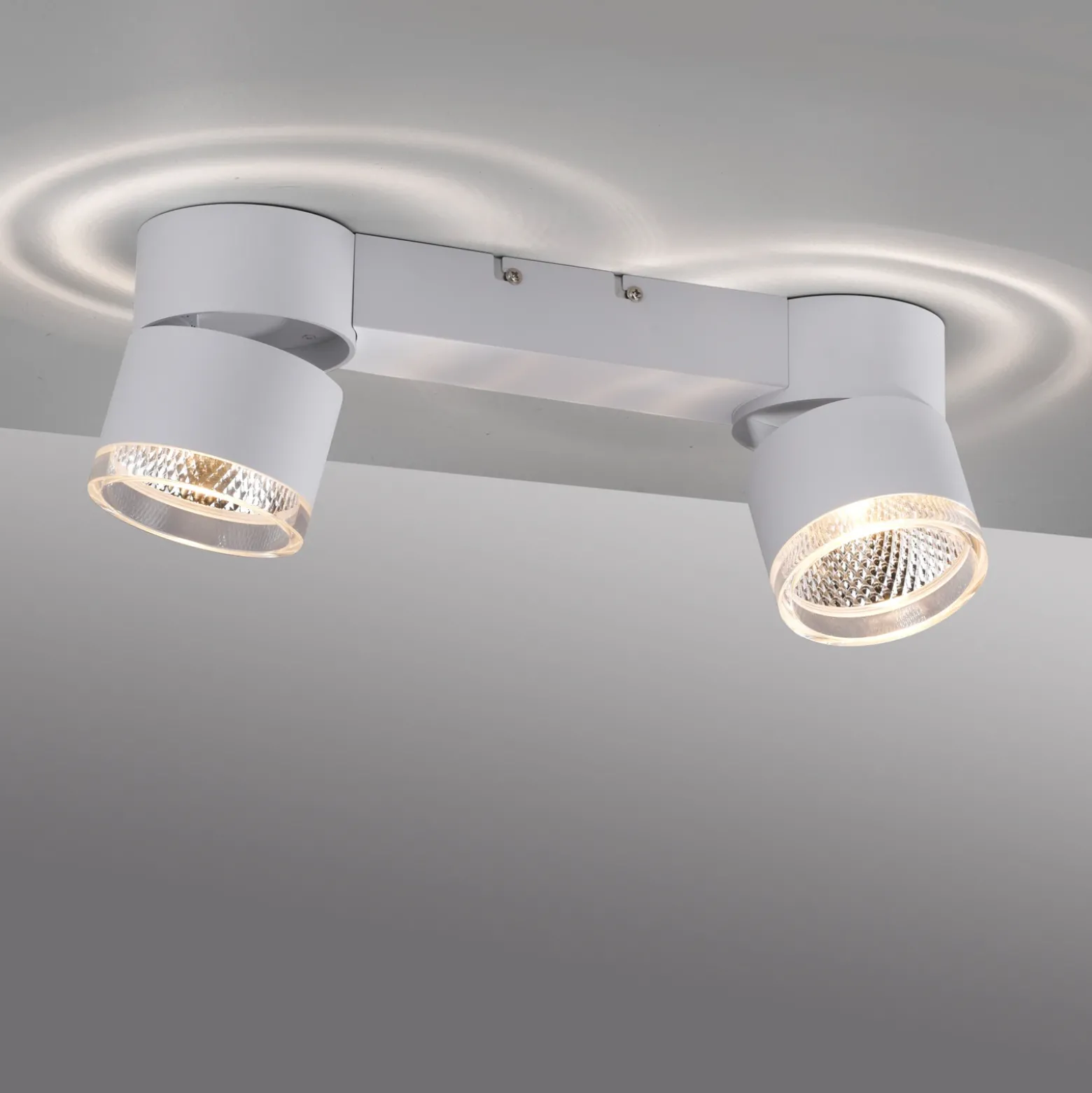 Plafón LED PURE Nola, con 2 luces, blanco