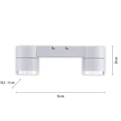 Plafón LED PURE Nola, con 2 luces, blanco