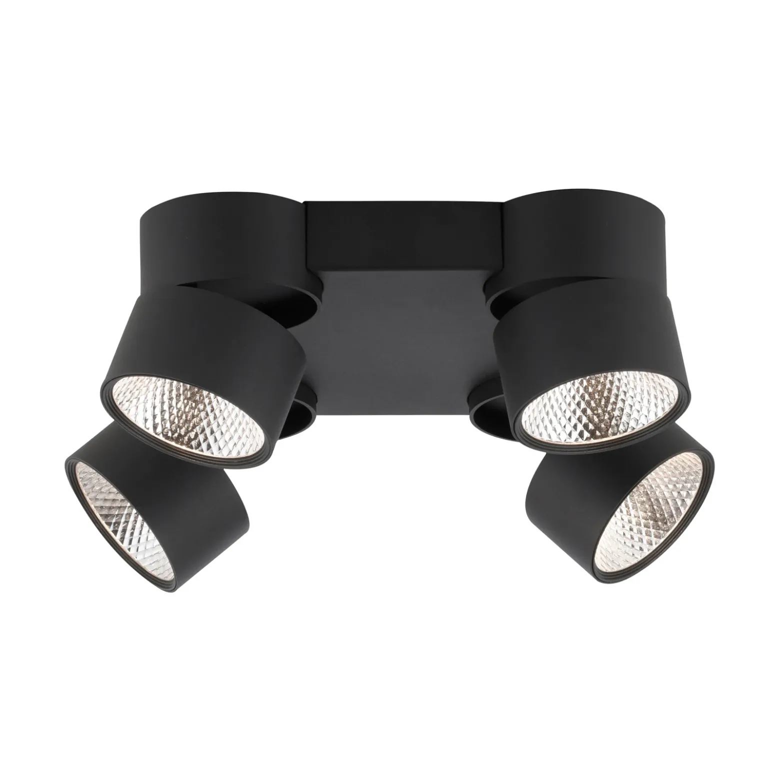 Plafón LED PURE Nola, de 4 luces, negro
