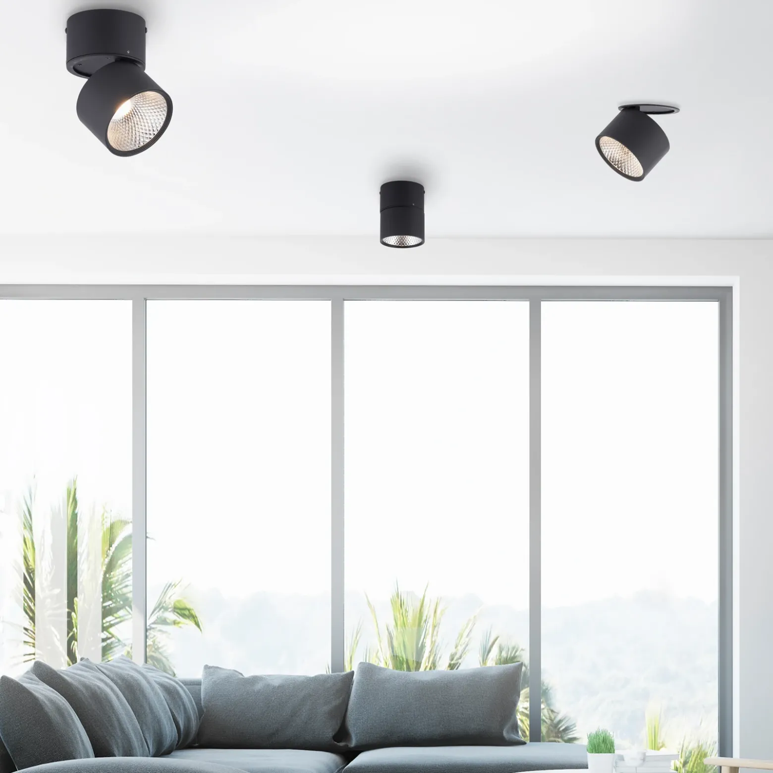 Plafón LED PURE Nola, de 1 luz, negro