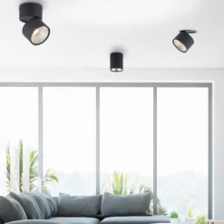 Plafón LED PURE Nola, de 1 luz, negro