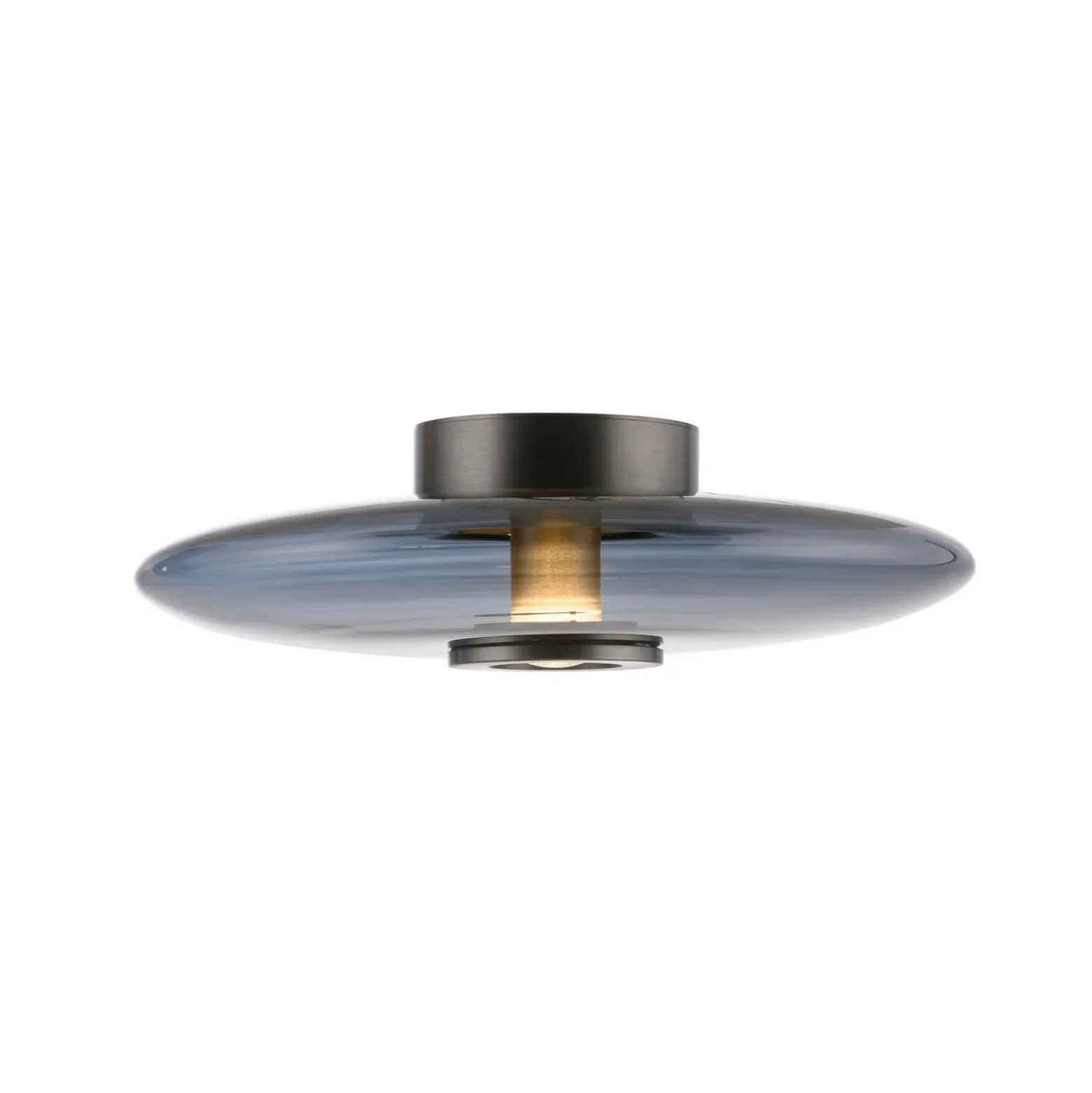 Plafón LED PURE Vitrum, gris, cristal/aluminio, Ø 45 cm