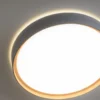 Plafón LED Q-EMILIA de Paul Neuhaus, gris/madera