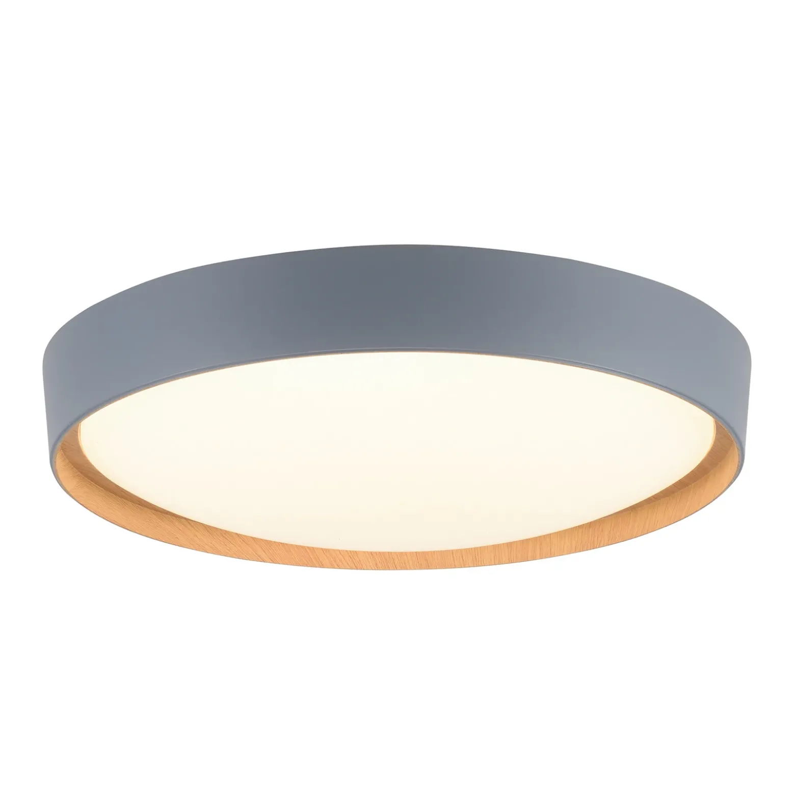 Plafón LED Q-EMILIA de Paul Neuhaus, gris/madera