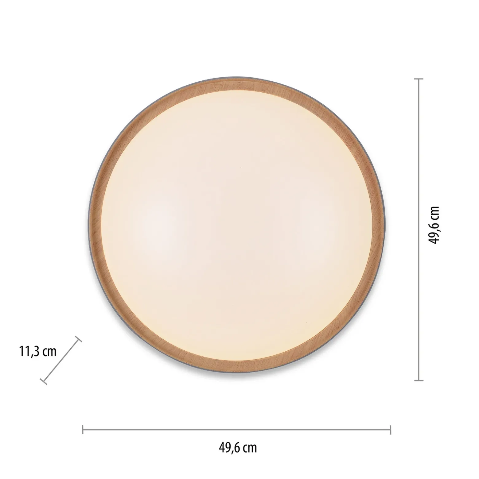 Plafón LED Q-EMILIA de Paul Neuhaus, gris/madera