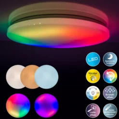 Plafón LED Rainbow, regulable, RGBW, luz nocturna