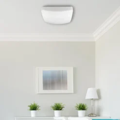 Plafón LED Reva 30 Square, blanco, plástico, acero