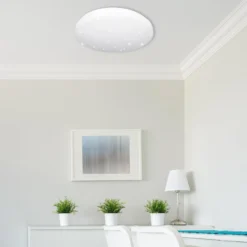 Plafón LED Reva Star, Ø 50 cm, blanco, plástico