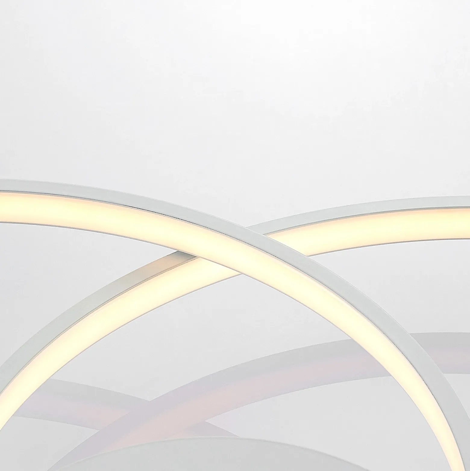 Plafón LED Riley de Lindby, blanco, metal, 80 cm, atenuable