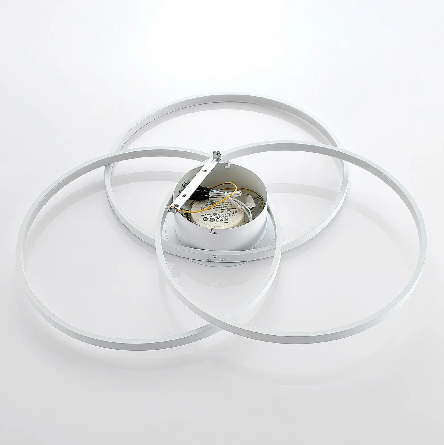 Plafón LED Riley de Lindby, blanco, metal, 80 cm, atenuable