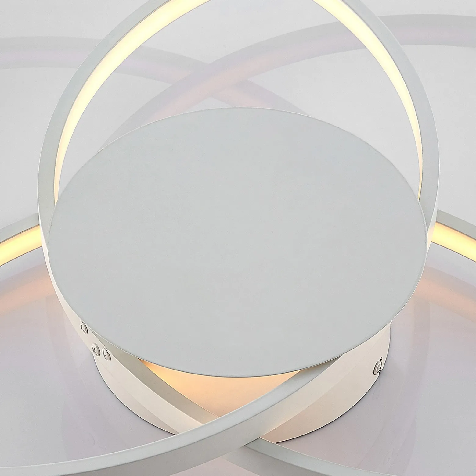 Plafón LED Riley de Lindby, blanco, metal, 80 cm, atenuable