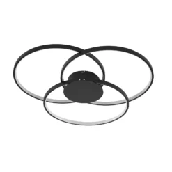 Plafón LED Riley de Lindby, negro, 3000 K, atenuable