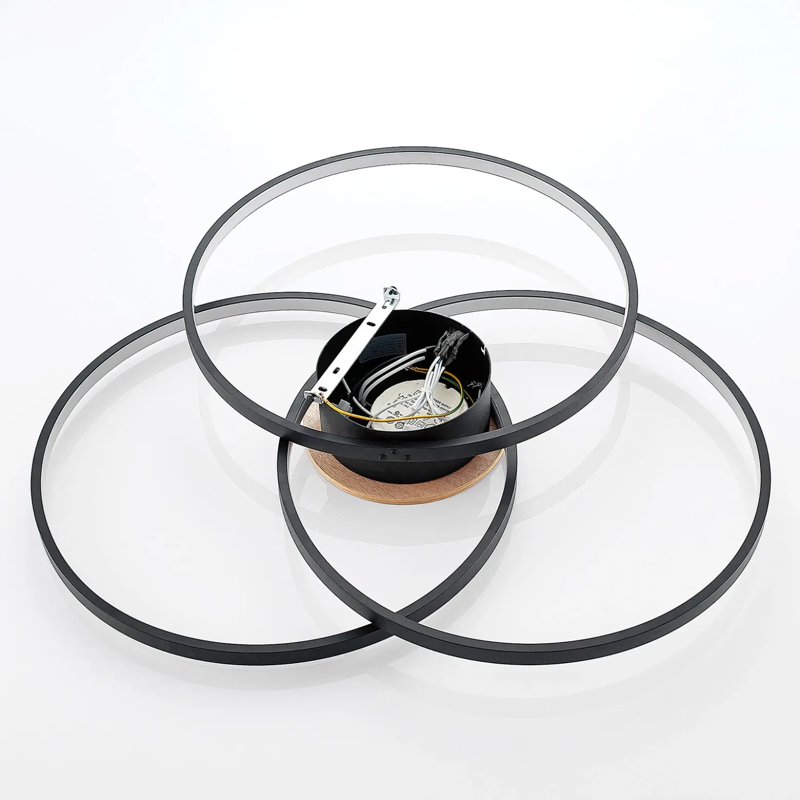 Plafón LED Riley de Lindby, negro, 3000 K, atenuable