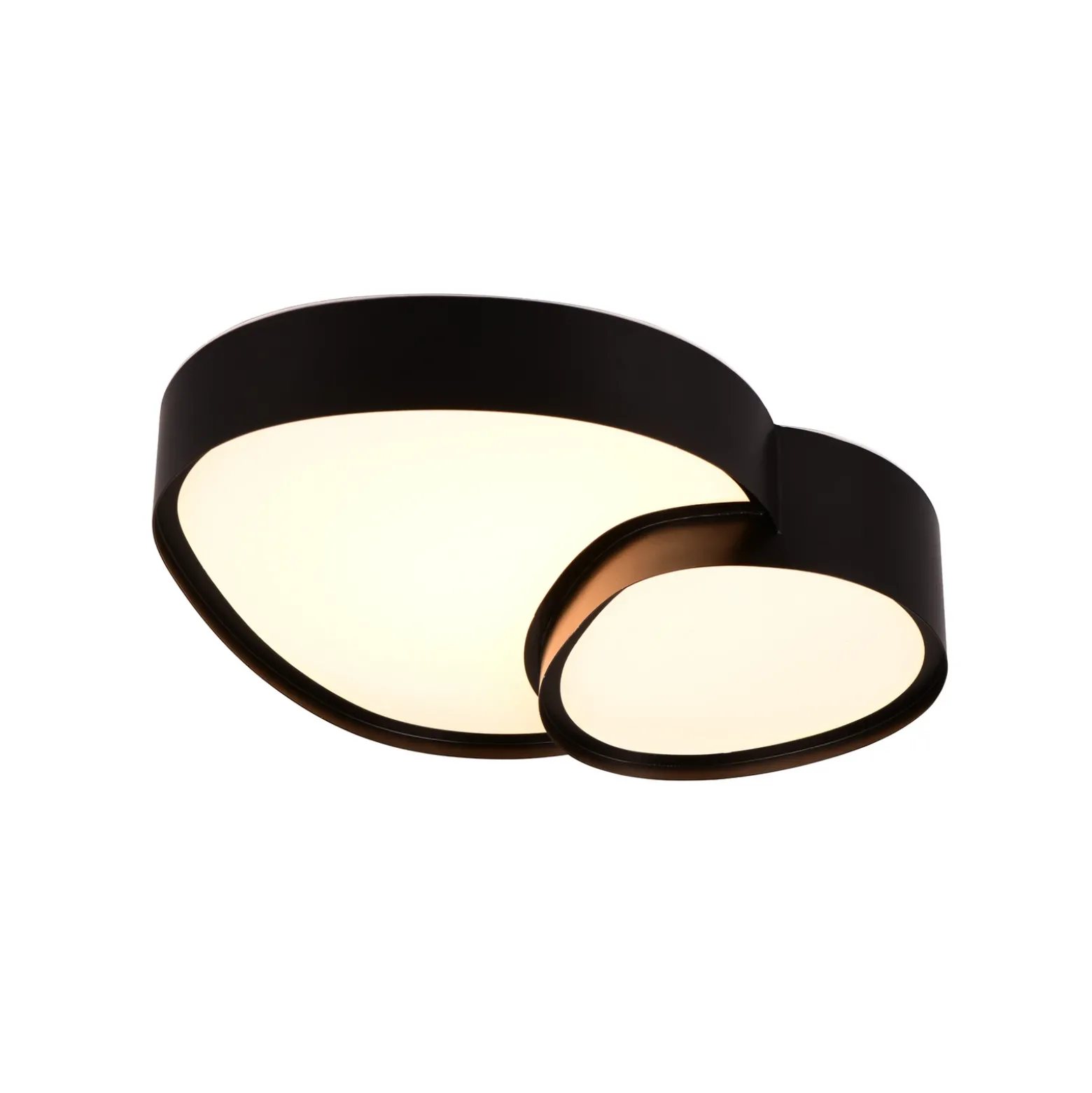 Plafón LED Rise, negro, 43 x 36 cm, CCT, atenuable