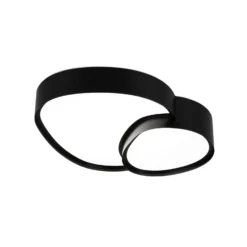 Plafón LED Rise, negro, 43 x 36 cm, CCT, atenuable
