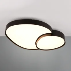 Plafón LED Rise, negro, 77 x 63 cm, CCT, atenuable