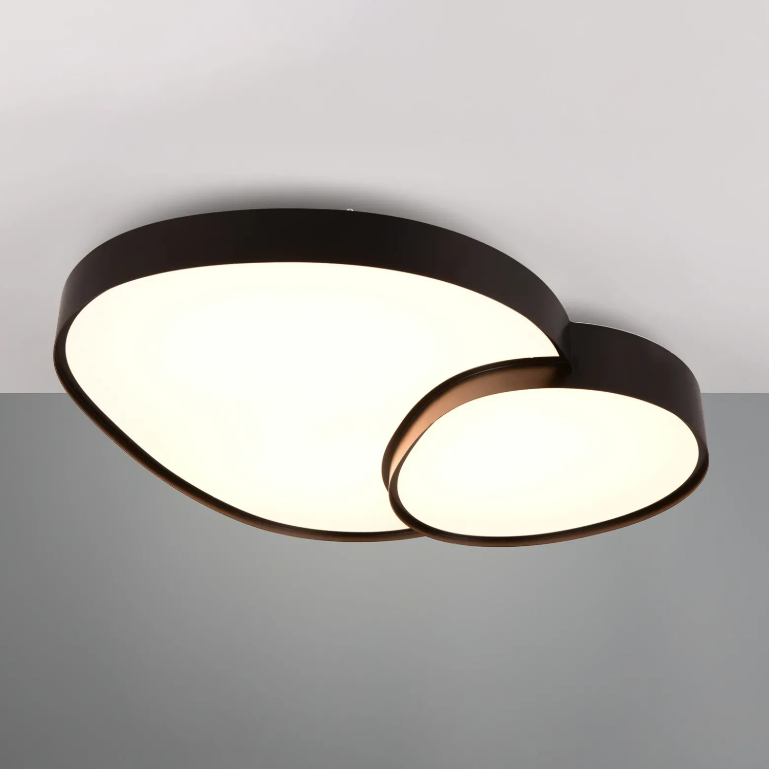 Plafón LED Rise, negro, 77 x 63 cm, CCT, atenuable