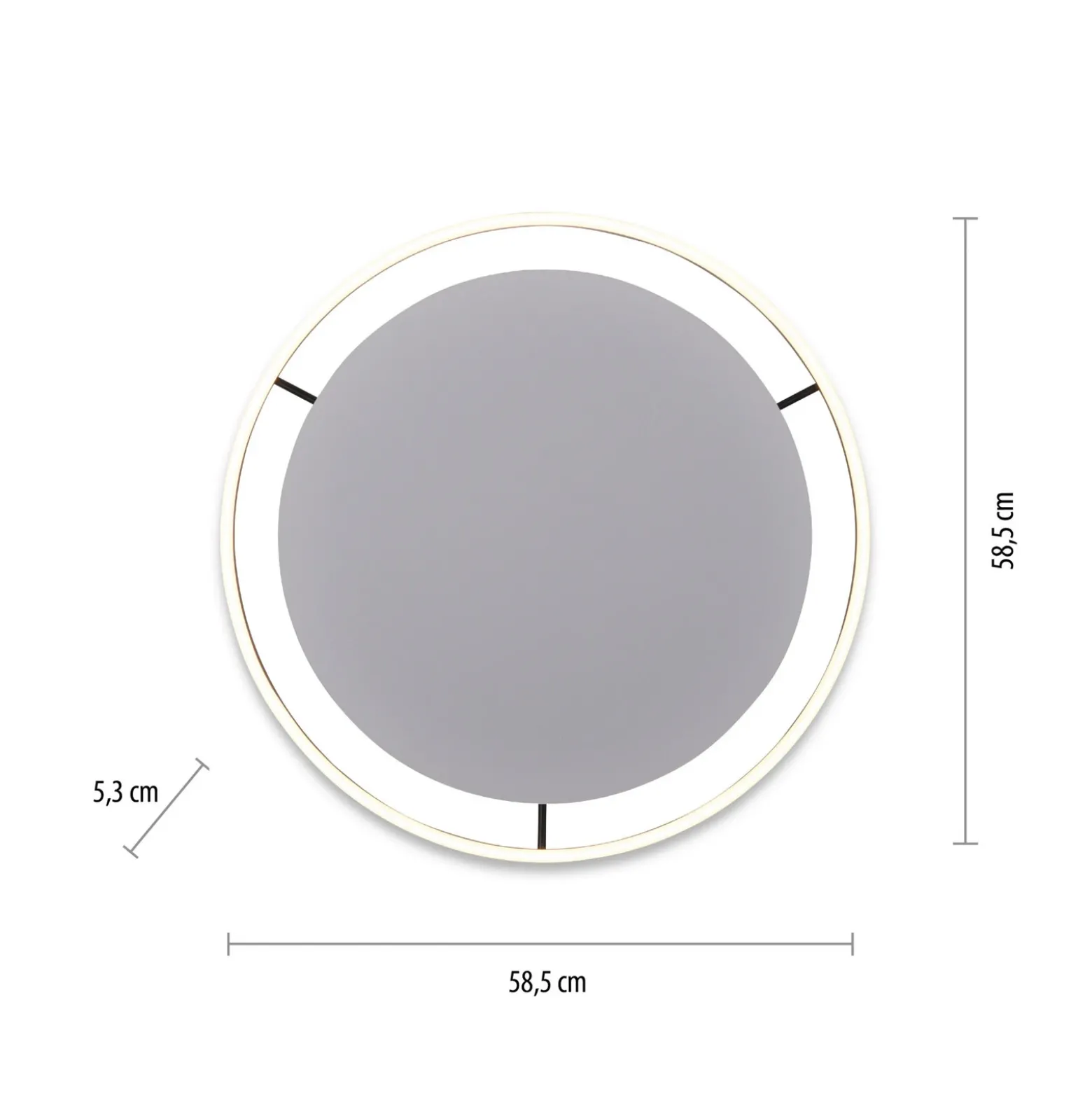 Plafón LED Ritus, Ø 58,5cm, antracita