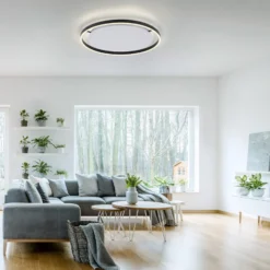 Plafón LED Ritus, Ø 58,5cm, antracita