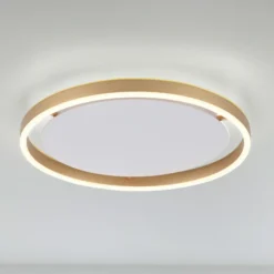 Plafón LED Ritus, Ø 39,3cm latón mate