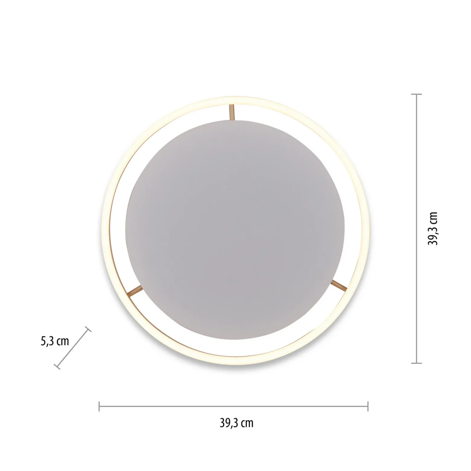 Plafón LED Ritus, Ø 39,3cm latón mate