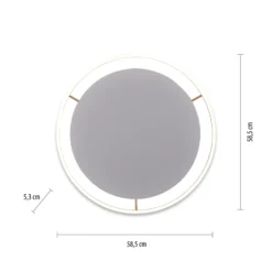 Plafón LED Ritus, Ø 58,5cm, latón mate
