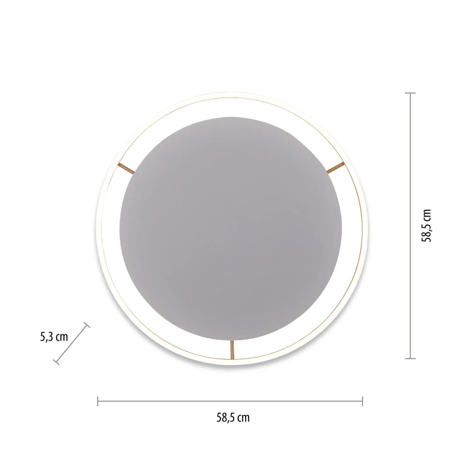 Plafón LED Ritus, Ø 58,5cm, latón mate