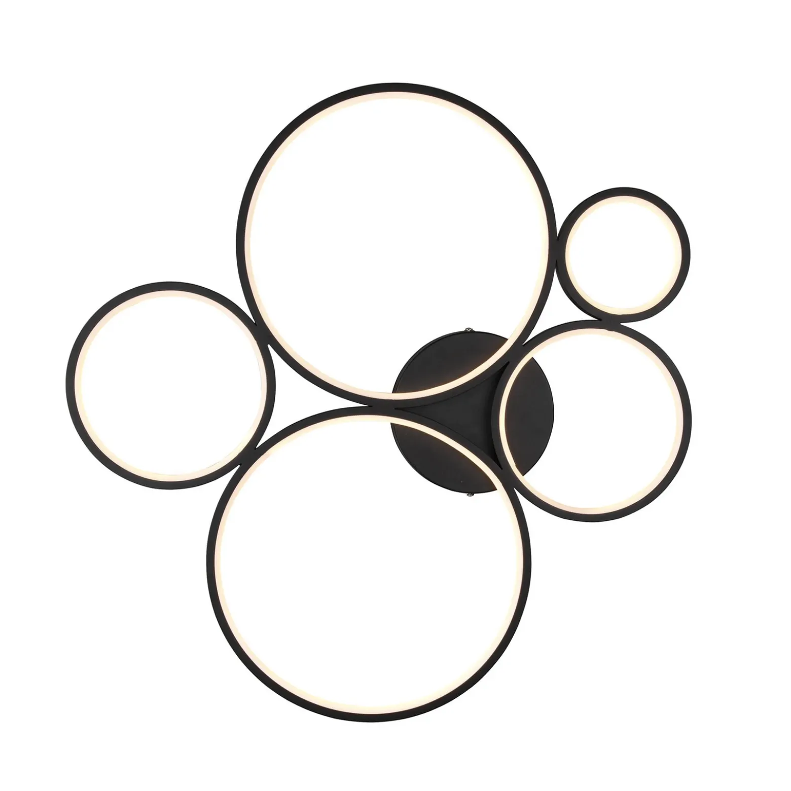 Plafón LED Rondo, negro mate