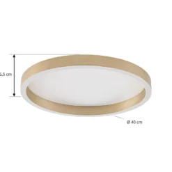 Plafón LED Rotundo de Lucande, Ø 40 cm, latón, atenuable