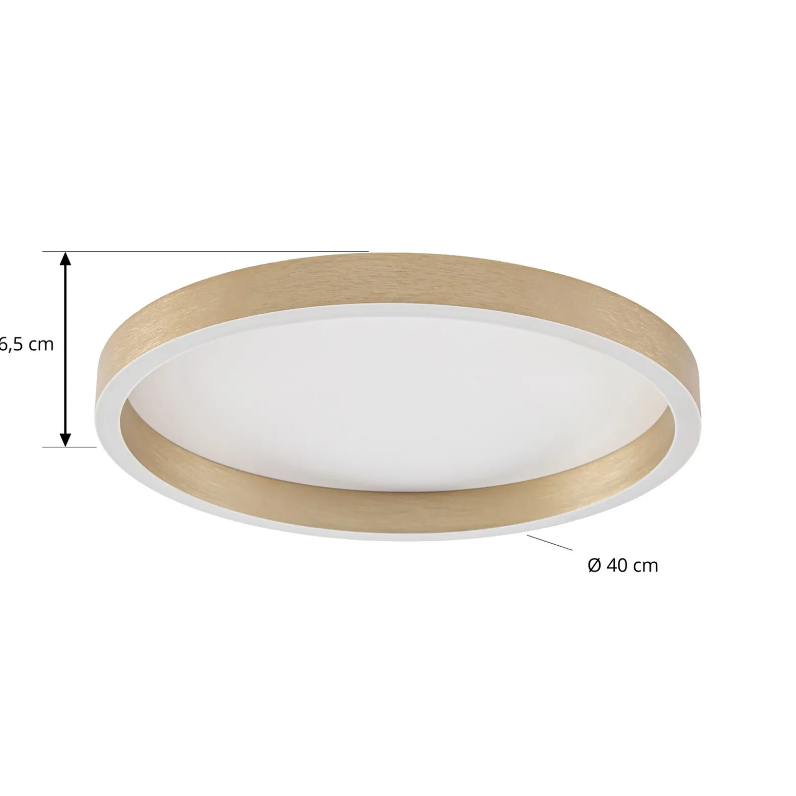 Plafón LED Rotundo de Lucande, Ø 40 cm, latón, atenuable