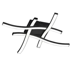Plafón LED Route en negro, 4 luces