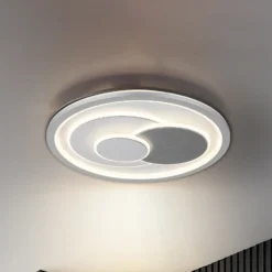 Plafón LED Ruiz I, blanco/plata, Ø 48 cm, CCT