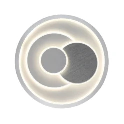 Plafón LED Ruiz I, blanco/plata, Ø 48 cm, CCT