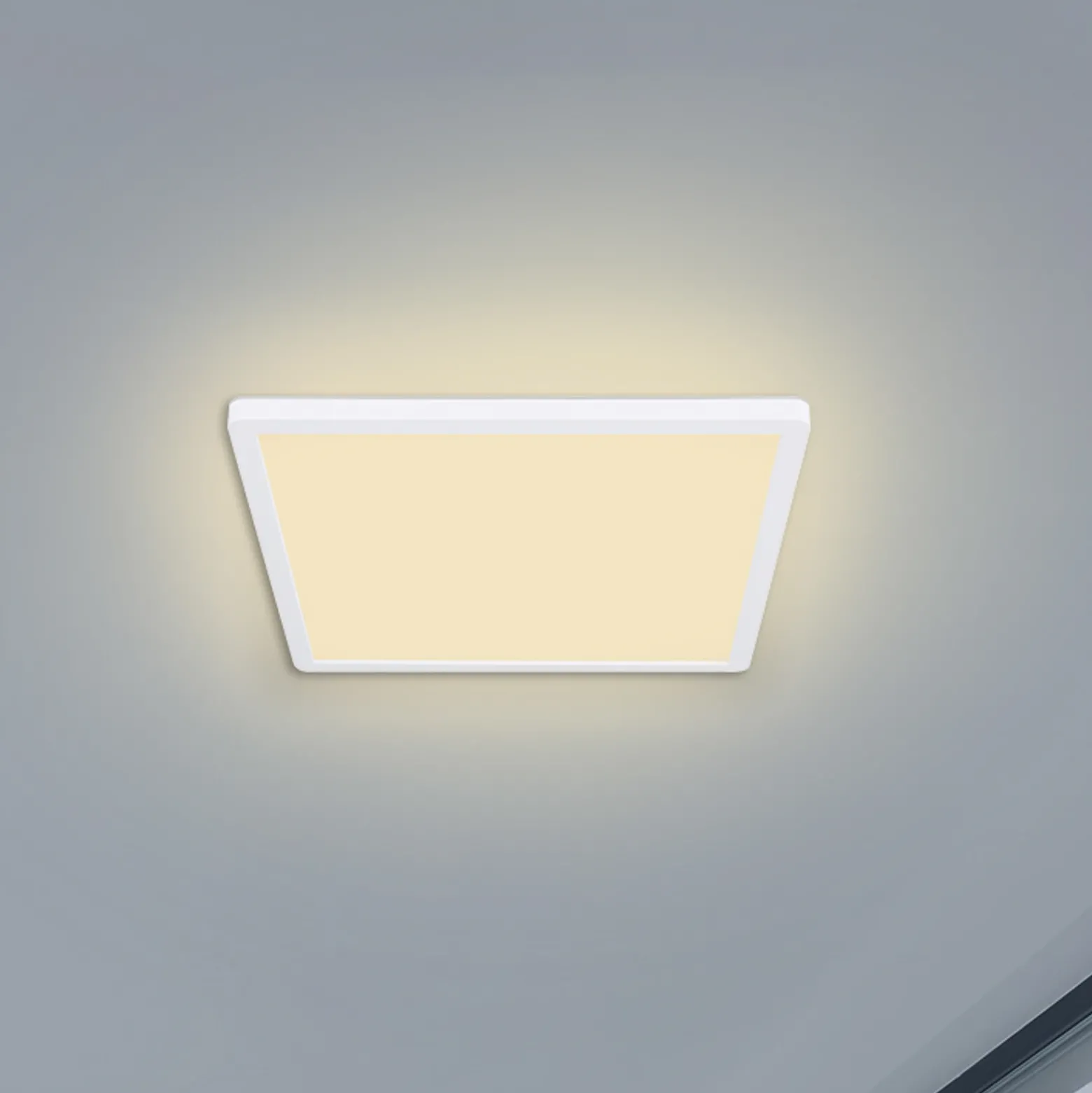 Plafón LED Sapana, angular, atenuable, blanco