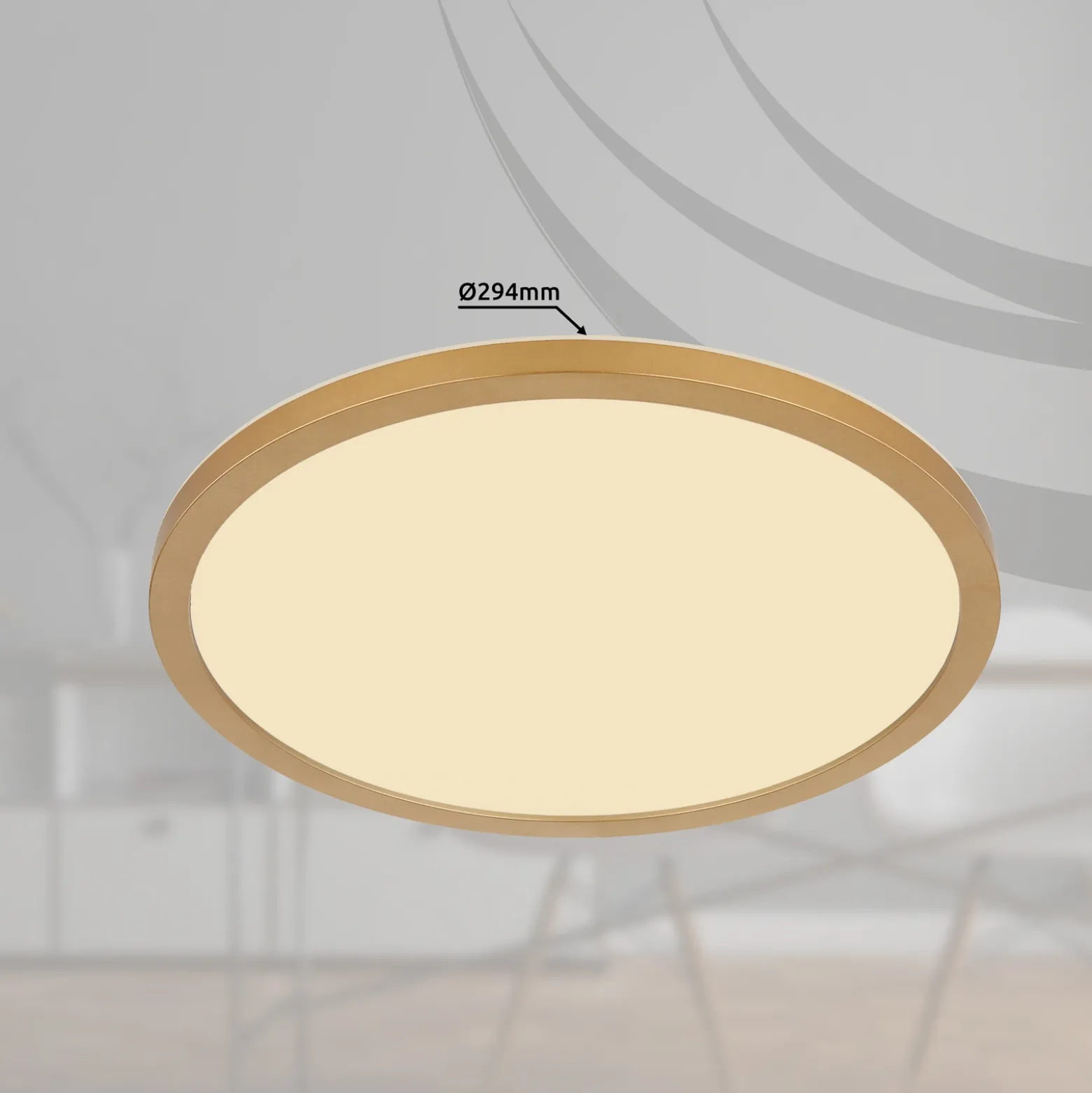 Plafón LED Sapana, Ø 29,5 latón