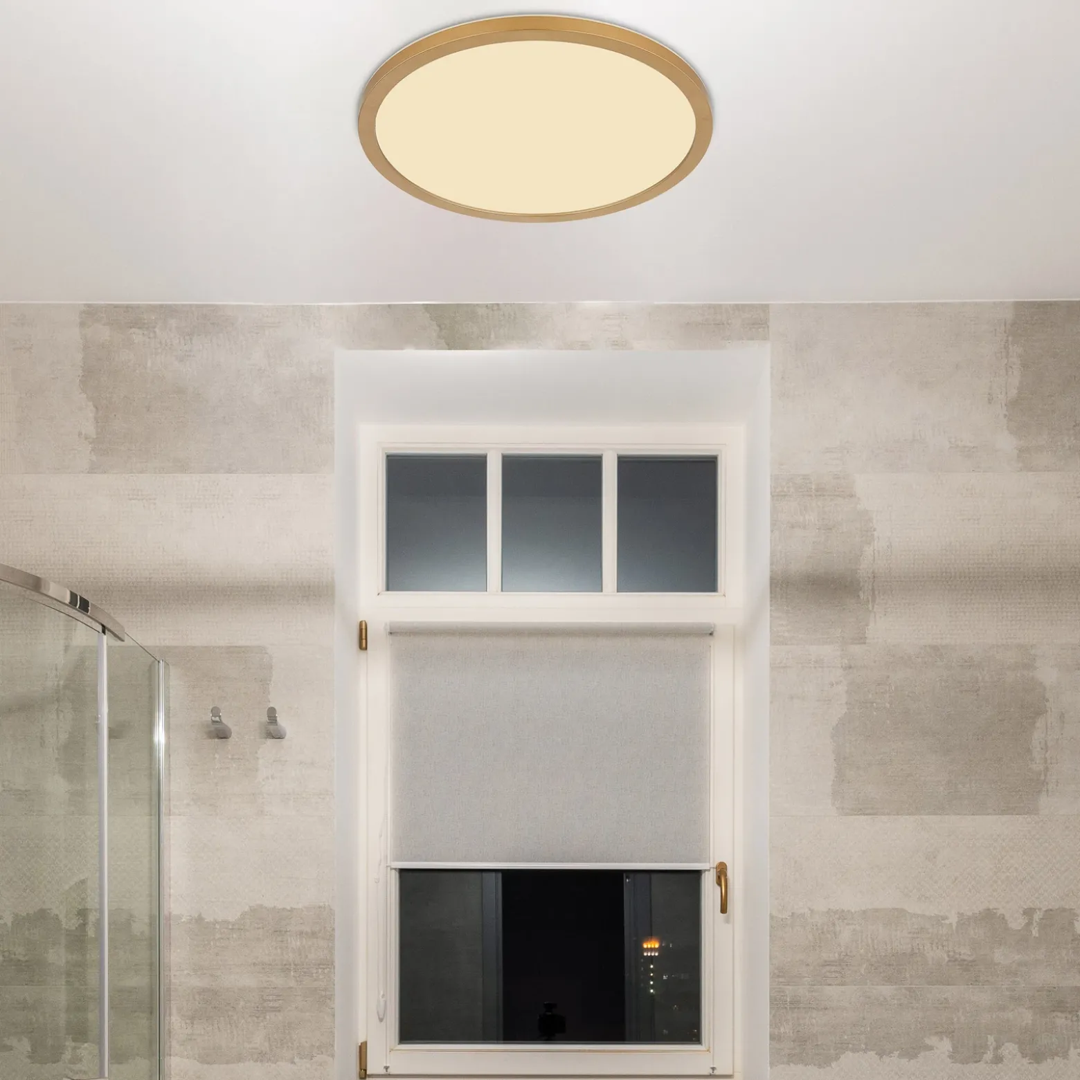 Plafón LED Sapana, Ø 29,5 latón