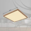 Plafón LED Sapana, longitud 29,5 cm, aspecto de madera