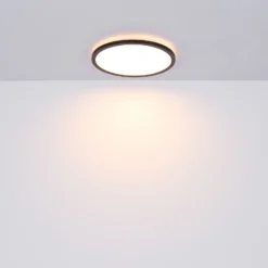 Plafón LED Sapana, negro, redondo, atenuable