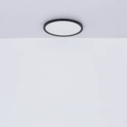 Plafón LED Sapana, negro, redondo, atenuable