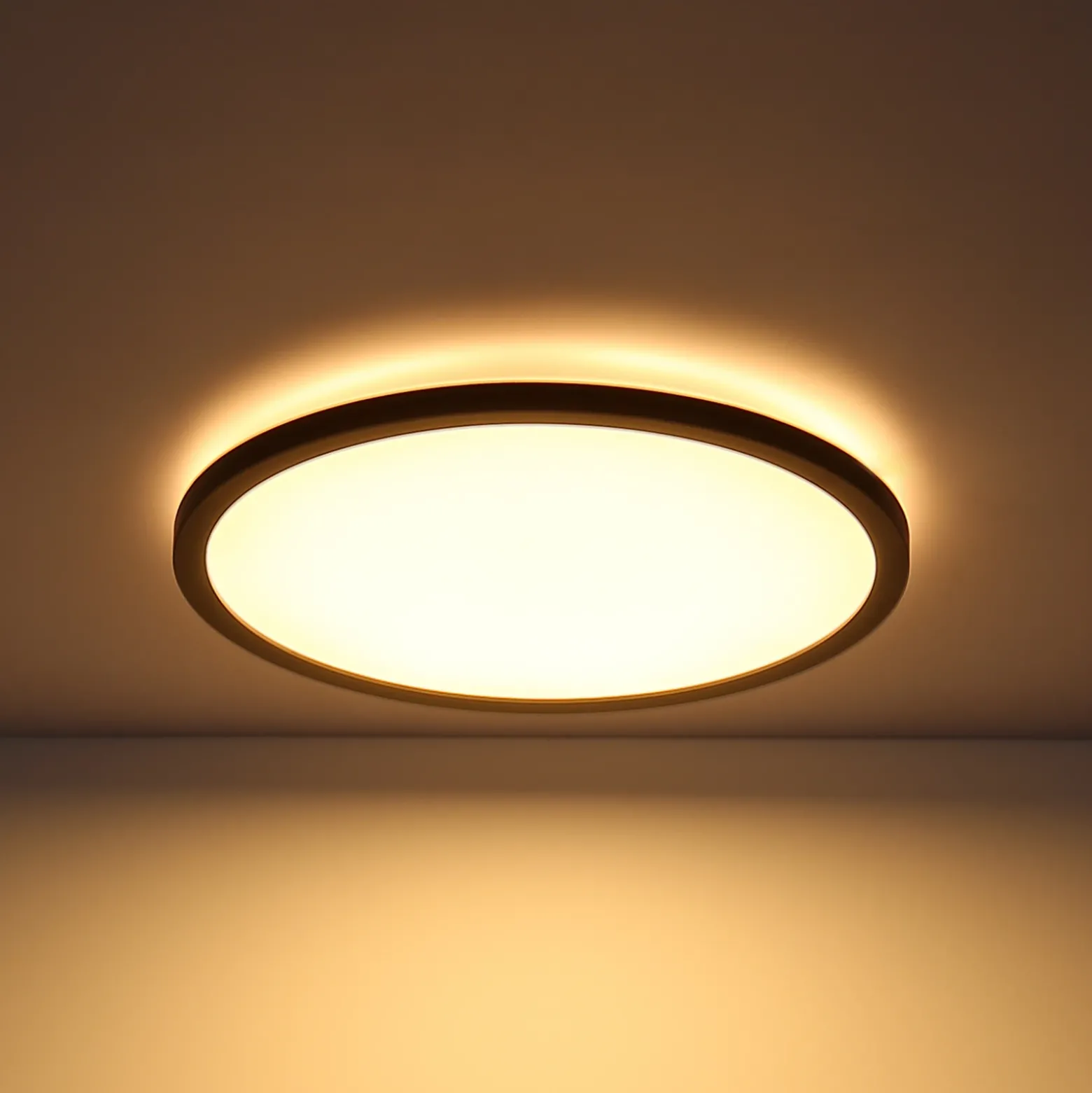 Plafón LED Sapana, negro, redondo, atenuable